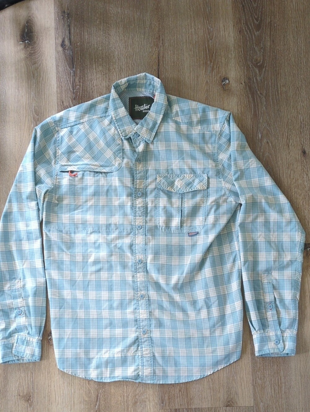 Howler Brothers Light Blue & White Plaid Button-Down Shirt